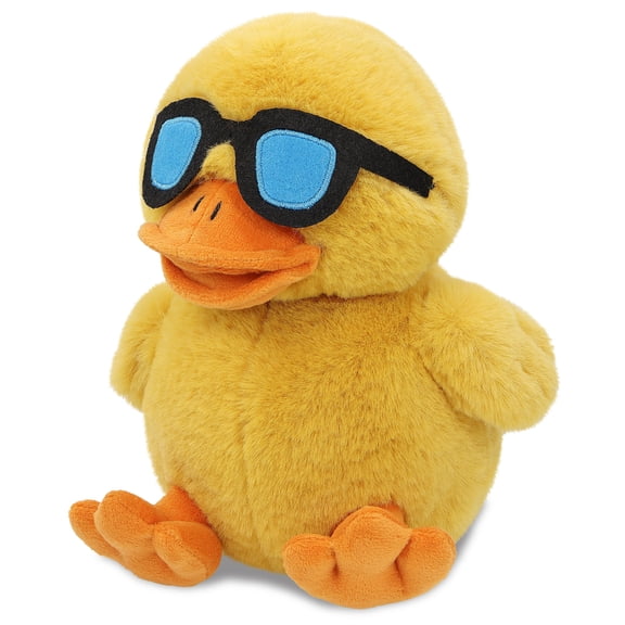 DolliBu Cool Duck Stuffed Animal Plush - Soft Plush Yellow Duck Toy for Girls and Boys, Cute Farm Animal Stuffed Doll Toy Gift for Kids and Adults - 7.5 Inches