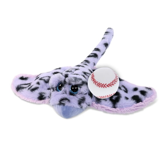 DolliBu DolliBu Purple Stingray Stuffed Animal with Baseball Plush - Soft and Huggable Stingray Gift, Ocean Ocean Animal with Plush Baseball Toy for Kids, Adults - 15 Inches