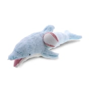 DolliBu Dolphin Stuffed Animal with Baseball Plush - Soft Huggable Dolphin, Adorable Playtime Plush Toy, Cute Ocean Life Gift, Baseball Plush Doll Animal Toy for Kids and Adults - 18 Inch