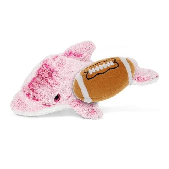 DolliBu Dolphin Stuffed Animal with Football Plush - Soft Huggable Dolphin, Adorable Playtime Plush Toy, Cute Wildlife GiftPlush Doll Animal Toy for Kids and Adults - 14 Inch