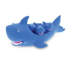 DolliBu Family Animal Bath Squirters 4 Piece Bath Toy Set Toddler - Blue Shark