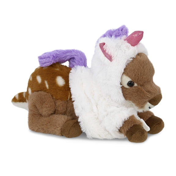 DolliBu Fawn Deer Unicorn Plush Stuffed Animal Toy Super Soft Fawn Deer Dress Up with Removable Plush Unicorn Outfit, Cute Fantasy Wildlife Gift for Kids and Adults 10 Inches