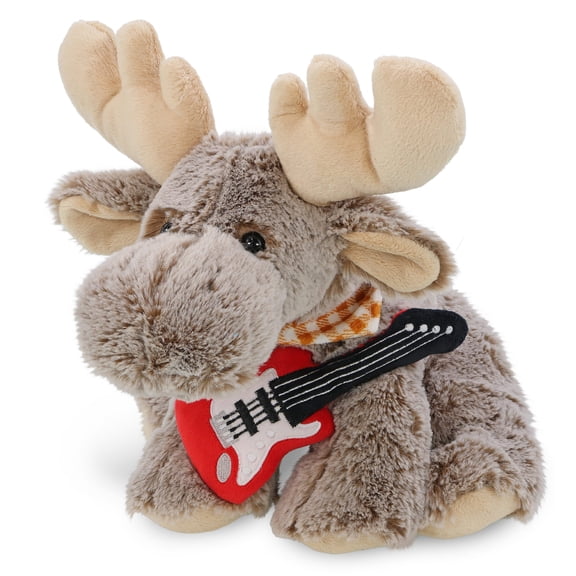 DolliBu Floppy Moose Stuffed Animal with Electric Guitar Plush Toy, 12 Inch