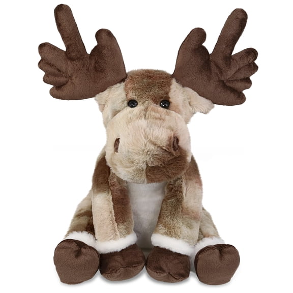 DolliBu Forest Floppy Moose Stuffed Animal - Soft Huggable Moose Stuffed Toy, Adorable Playtime Wildlife Plush Toy, Cute Cuddle Gifts, Super Soft Plush Doll Animal Toy for Kids - 10.5 Inches