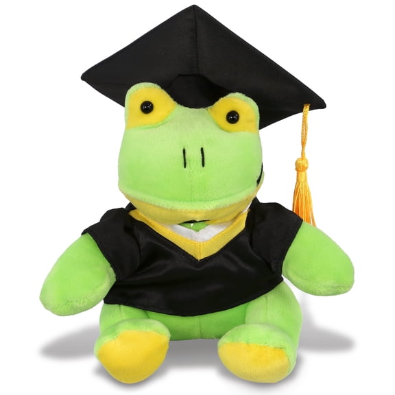 DolliBu Frog Graduation Plush Toy - Soft Huggable Graduation Stuffed Animal Dress Up with Gown and Cap with Tassel Outfit - Cute Congratulatory Graduation Gift - 6 Inches