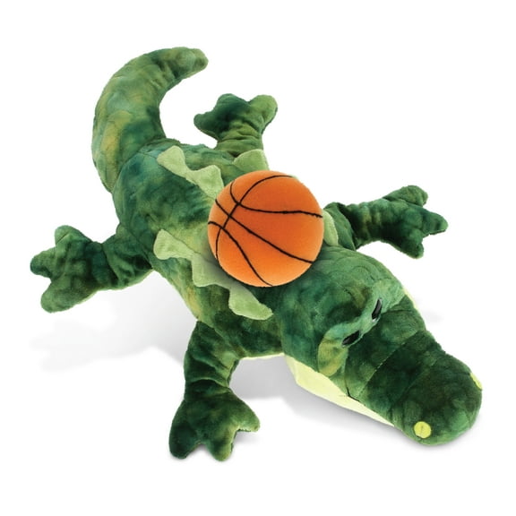 DolliBu Gator Stuffed Animal with Basketball Plush - Soft Huggable Gator, Adorable Playtime Plush Toy, Cute Wildlife Gift, Plush Doll Animal Toy for Kids and Adults - 18 Inch