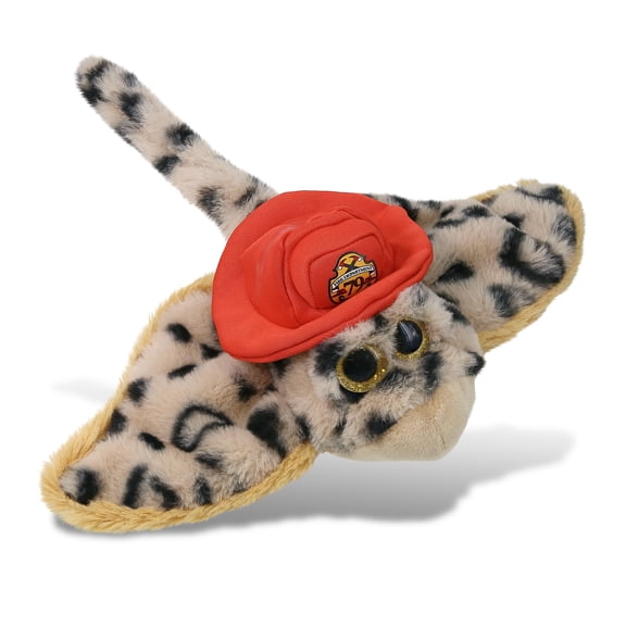DolliBu Golden Stingray Firefighter Stuffed Animal - Super Soft Stingray Fireman Toy with Red Fireman Hat Outfit, Cute Ocean Animal Fire Fighter Doll Plush Toy for Kids and Adults - 15 Inches