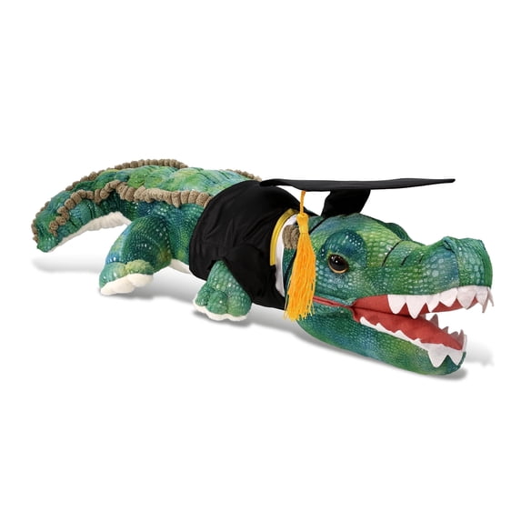 DolliBu Green Alligator Graduation Plush Toy - Soft Plush Graduation Stuffed Animal Dress Up with Graduation Cap with Tassel Outfit - Congratulatory Graduation Gift - 24 Inch