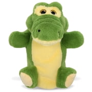 DolliBu Green Alligator Plush Hand Puppet - Super Soft Stuffed Animal Green Alligator Puppet Toy for Kids, Educational Cute Plush Puppets for Teaching, Games, and Shows