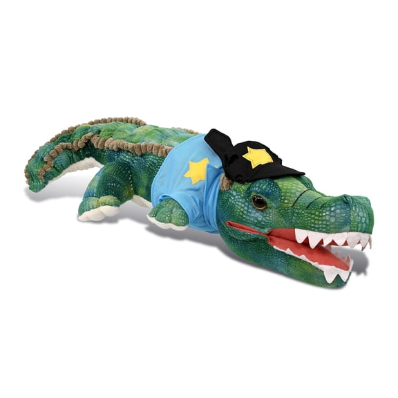 DolliBu Green Alligator Police Officer Plush Toy - Soft Alligator Cop Stuffed Animal Dress Up with Cute Cop Uniform and Cap - Perfect Gift - 24 Inches