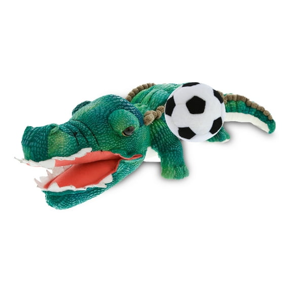 DolliBu Alligator Stuffed Animal with Basketball Plush - Soft Huggable Alligator, Adorable Playtime Plush Toy, Cute Wildlife Gift, Plush Doll Animal Toy for Kids and Adults - 24 Inch