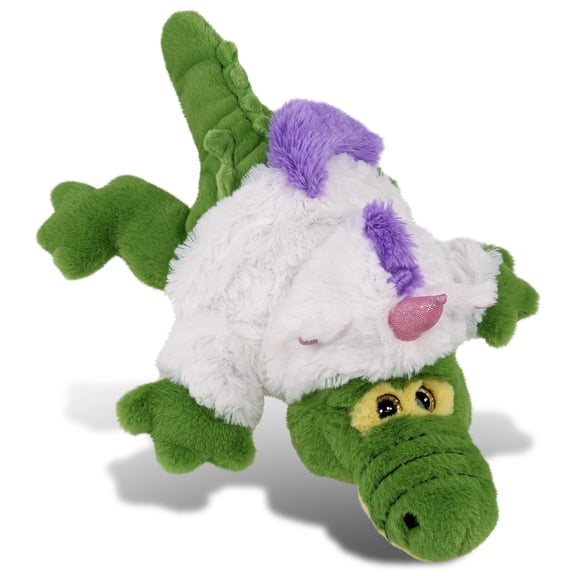 DolliBu Green Alligator Unicorn Plush Stuffed Animal Toy - Super Soft Alligator Unicorn Dress Up with Removable Plush Unicorn Outfit, Cute Alligator Fantasy Plush Gift with Unicorn Dress - 14 Inches