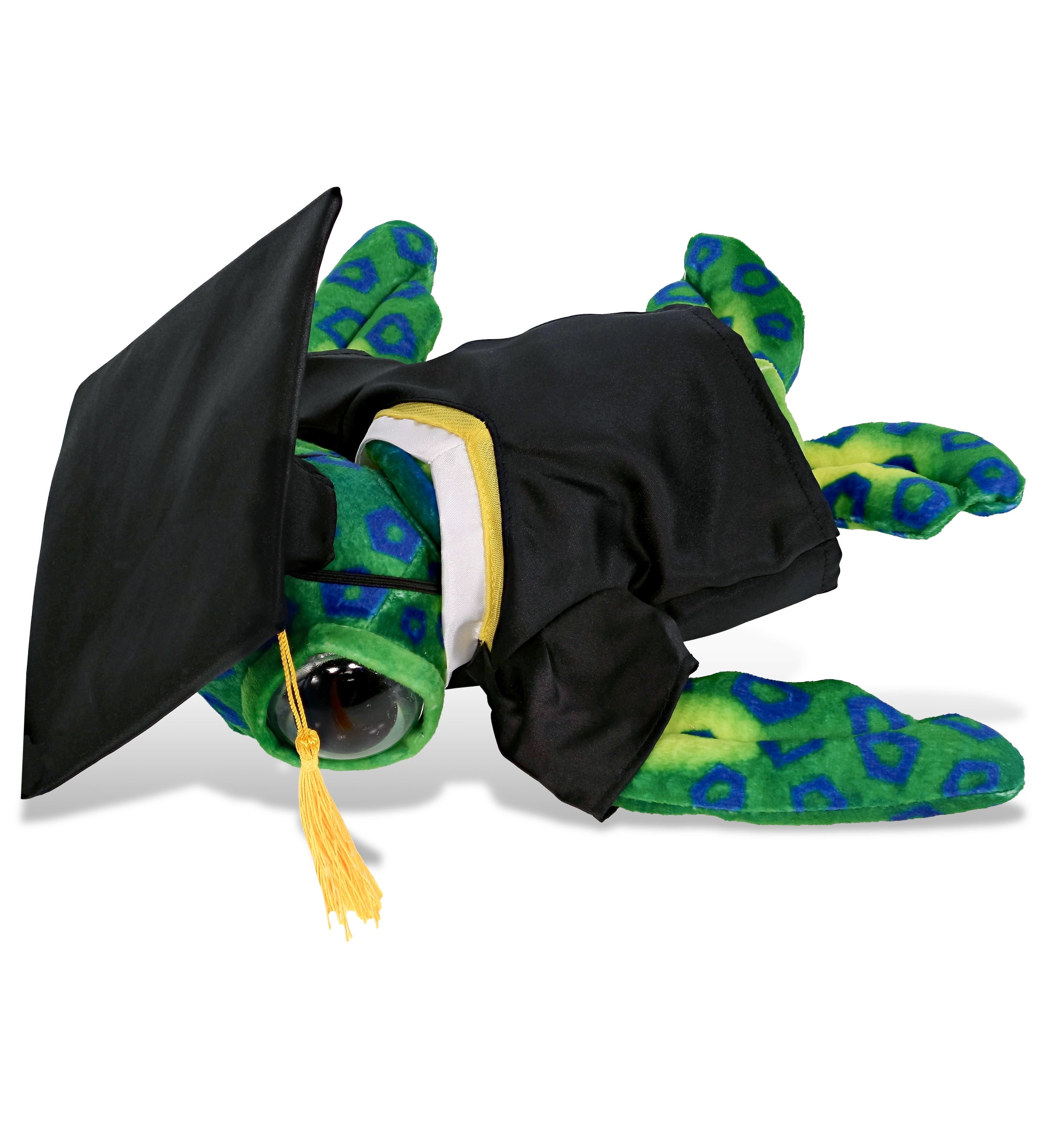 DolliBu Green Sea Turtle Graduation Plush Toy - Super Soft Turtle Plush Graduation Stuffed Animal Dress Up with Graduation Gown and Cap with Tassel Outfit - Congratulatory Graduation Gift - 10 Inches