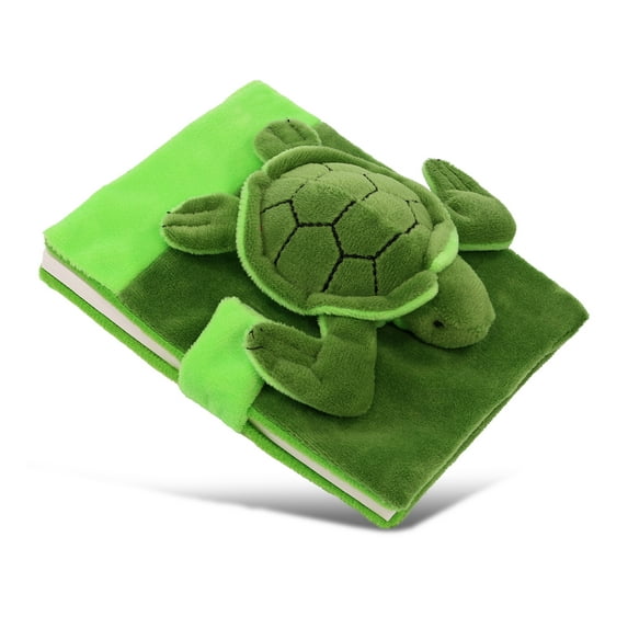 DolliBu Sea Turtle Plush Notebook - Sea Turtle Stuffed Animal Girls and Boys Writing Journal, Cute Stationery Notebook, Plush Sea Turtle Notebook Toy with 80 Pages of Writing Journal - 4.5x5.75 Inches