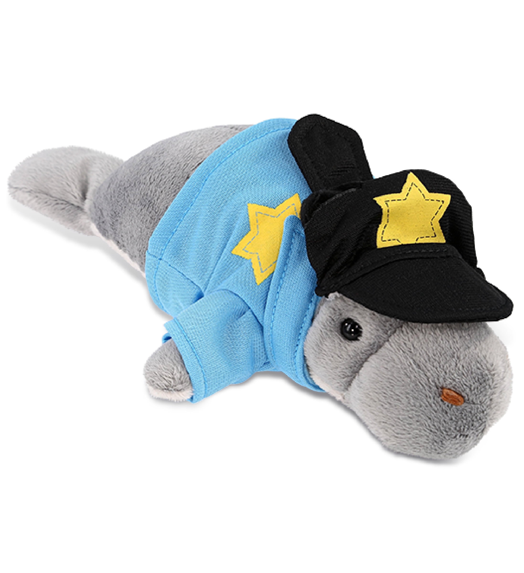 DolliBu Grey Manatee Police Officer Plush Toy - Super Soft Grey Manatee ...