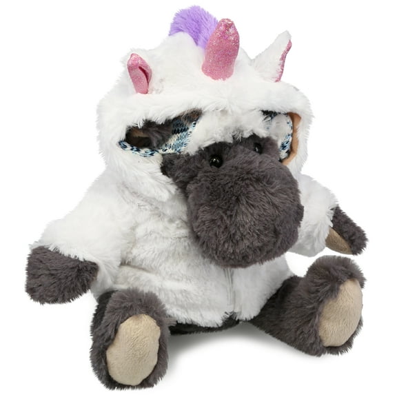 DolliBu Grey Moose Unicorn Plush Stuffed Animal Toy - Super Soft Moosecorn Dress Up with Removable Unicorn Plush Outfit, Cute Fantasy Gift - 8 Inches