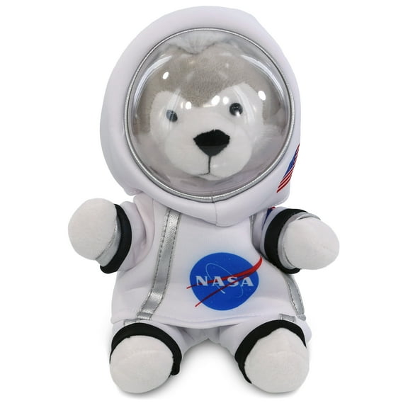 DolliBu Grey Wolf Astronaut Plush Toy - Super Soft Wild Life Astronaut Stuffed Animal Plush with Space Helmet and NASA Astronaut Suit, Cute Spaceman Doll Decor for Girls and Boys - 6 Inch