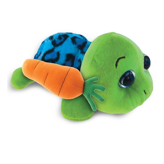 DolliBu Happy Easter Big-Eyed Blue Shell Sea Turtle with Carrot - Cute Stuffed Animals with Carrot Plush Toy, Perfect Easter Gift, Spring Easter Plush Animal - 6 Inches