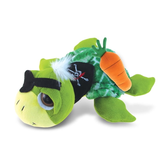 DolliBu Happy Easter Plush Green Pirate Sea Turtle with Carrot Plush - Ocean Life Stuffed Animals with Carrot Plush Toy, Cute Easter Gift, Spring Easter Plush Animal Toy for Kids, Adults - 10.5 Inch