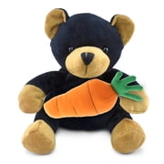DolliBu Happy Easter Super Soft Plush Black Bear with Carrot - Wild Life Stuffed Animals with Carrot Plush Toy, Perfect Easter Gift, Spring Easter Plush Animal Toy for Kids, Adults - 6 Inches