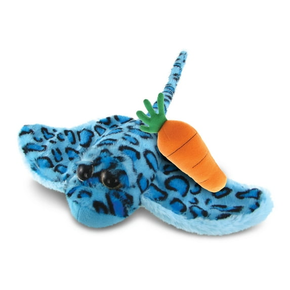 DolliBu Happy Easter Super Soft Plush Blue Stingray with Carrot - Cute Stuffed Animals with Carrot Plush Toy, Perfect Easter Gift, Spring Easter Plush Animal - 15 Inches