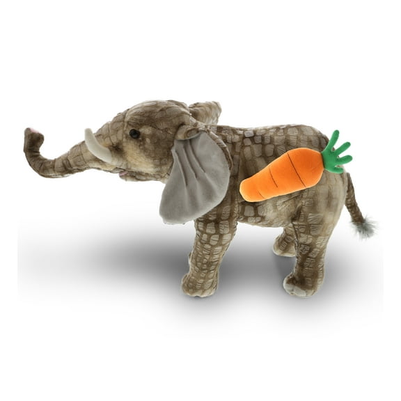 DolliBu Happy Easter Super Soft Plush Elephant with Carrot Plush - Safari Life Stuffed Animals with Carrot Plush Toy, Perfect Easter Gift, Spring Easter Plush Animal Toy for Kids, Adults - 12 Inch