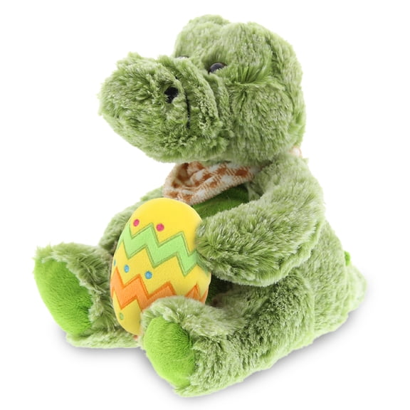 DolliBu Happy Easter Super Soft Plush Sitting Alligator with Easter Egg - Cute Stuffed Animals with Easter Egg Plush Toy, Perfect Easter Holiday Surprise Gift, Spring Easter Plush Animal - 8 Inch