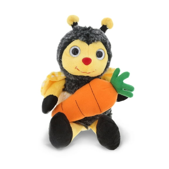 DolliBu Happy Easter Super Soft Plush Sitting Bee with Carrot - Cute Stuffed Animals with Carrot Plush Toy, Perfect Easter Holiday Surprise Gift, Spring Easter Insect Plush Animal - 6" Inches