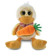 DolliBu Happy Easter Super Soft Plush Sitting Duck with Carrot Plush - Farm Life Stuffed Animals with Carrot Plush Toy, Perfect Easter Gift, Spring Easter Plush Animal Toy for Kids, Adults - 9 Inch