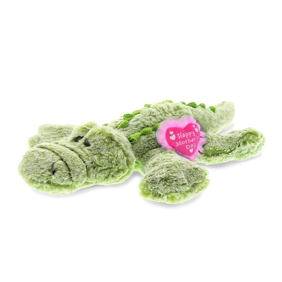 DolliBu Happy Mother's Day Super Soft Plush Alligator Figure - Cute Stuffed Animal with Pink Heart Message for Best Mommy, Grandma, Wife, Daughter - Cute Wild Life Plush Toy Gift - 16.5" Inches