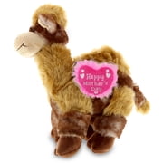 DolliBu Happy Mother's Day Super Soft Plush Camel Figure - Cute Stuffed Animal with Pink Heart Message for Best Mommy, Grandma, Wife, Daughter - Cute Wild Life Animal Plush Toy Gift - 10" Inches