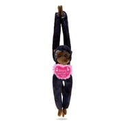 DolliBu Happy Mothers Day Super Soft Plush Hanging Black Capuchin Monkey - Cute Stuffed Animal Present With Pink Heart Message for Best Mommy, Grandma, Wife, Daughter - Cute Wild Life Plush Toy - 21"