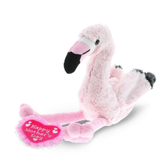 DolliBu Happy Mother's Day Super Soft Plush Pink Flamingo Doll Figure - Cute Stuffed Animal with Pink Heart Message for Best Mommy, Grandma, Wife, Daughter - Cute Wild Life Plush Toy Gift - 8" Inches