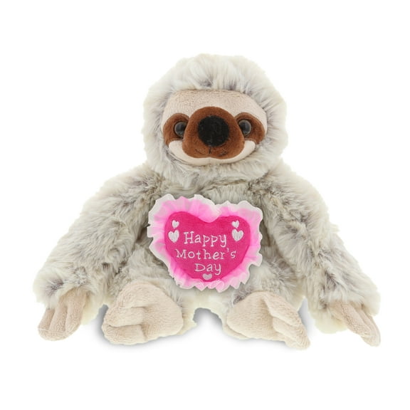 DolliBu Happy Mother's Day Super Soft Plush Sloth - Cute Stuffed Animal Present With Pink Heart Message for Best Mommy, Grandma, Wife, Daughter - Cute Wild Life Plush Toy Gift - 7.5 Inches