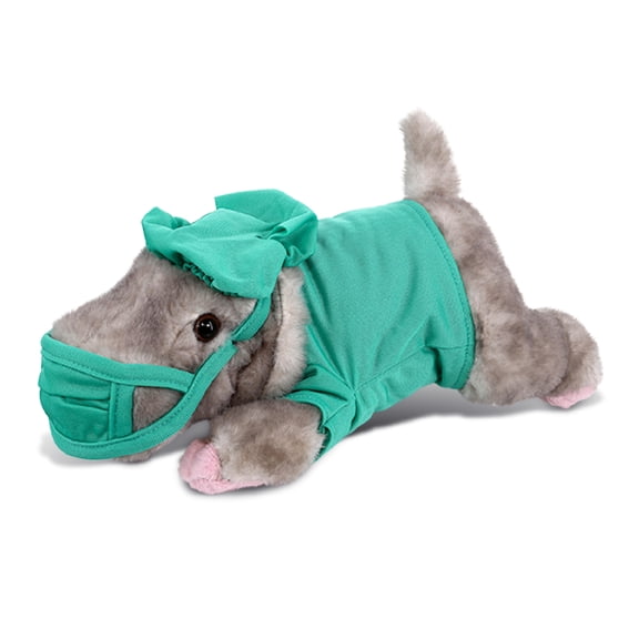 DolliBu Hippo Doctor Wild Collection Plush Toy - Hippo Doctor Stuffed Animal Dress Up with Cute Scrub Uniform & Cap Outfit - Fluffy Doctor Toy Plush Gift - 11 Inches