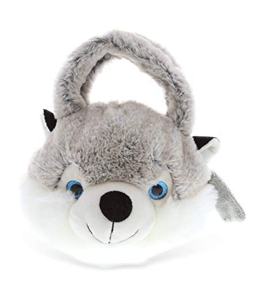 DolliBu Husky Plush Handbag Super Soft Plush Stuffed Animal Purse for Children's Accessories