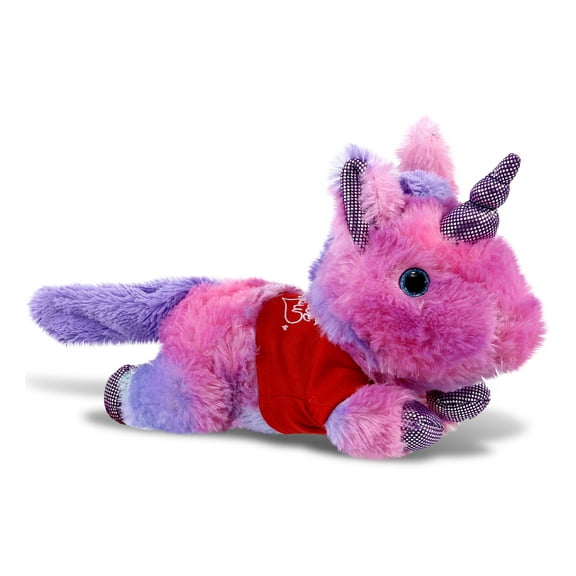 DolliBu I LOVE YOU Monday Pink Unicorn Cotton Candy Plush- Cute Stuffed Animal with Red Shirt For Valentine, Anniversary, Date, Boyfriend, or Girlfriend Gift - 10.5 Inches