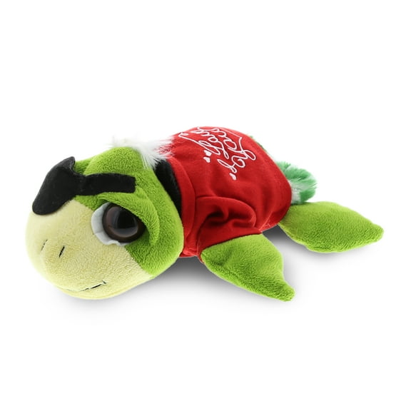 DolliBu I LOVE YOU Plush Green Pirate Turtle - Cute Stuffed Animal with Red Shirt For Valentine, Anniversary, Romantic Date, Boyfriend, or Girlfriend Gift - 9 Inches