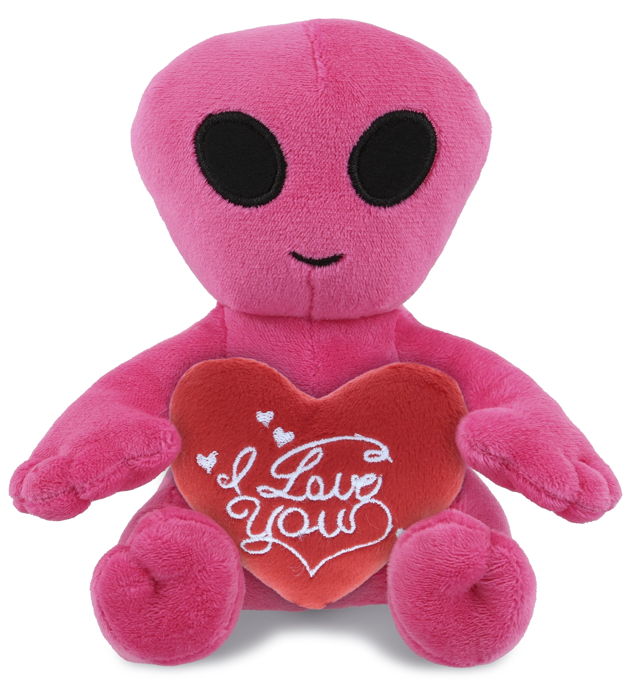 DolliBu I LOVE YOU Plush Pink Alien - Cute Outer Space Creature Stuffed ...