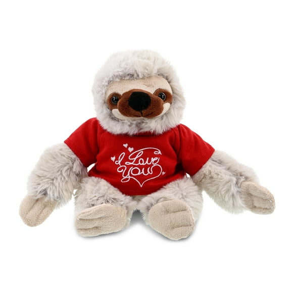 Puzzled I LOVE YOU Sloth Stuffed Animals and Plush Toys, Polyester Beige