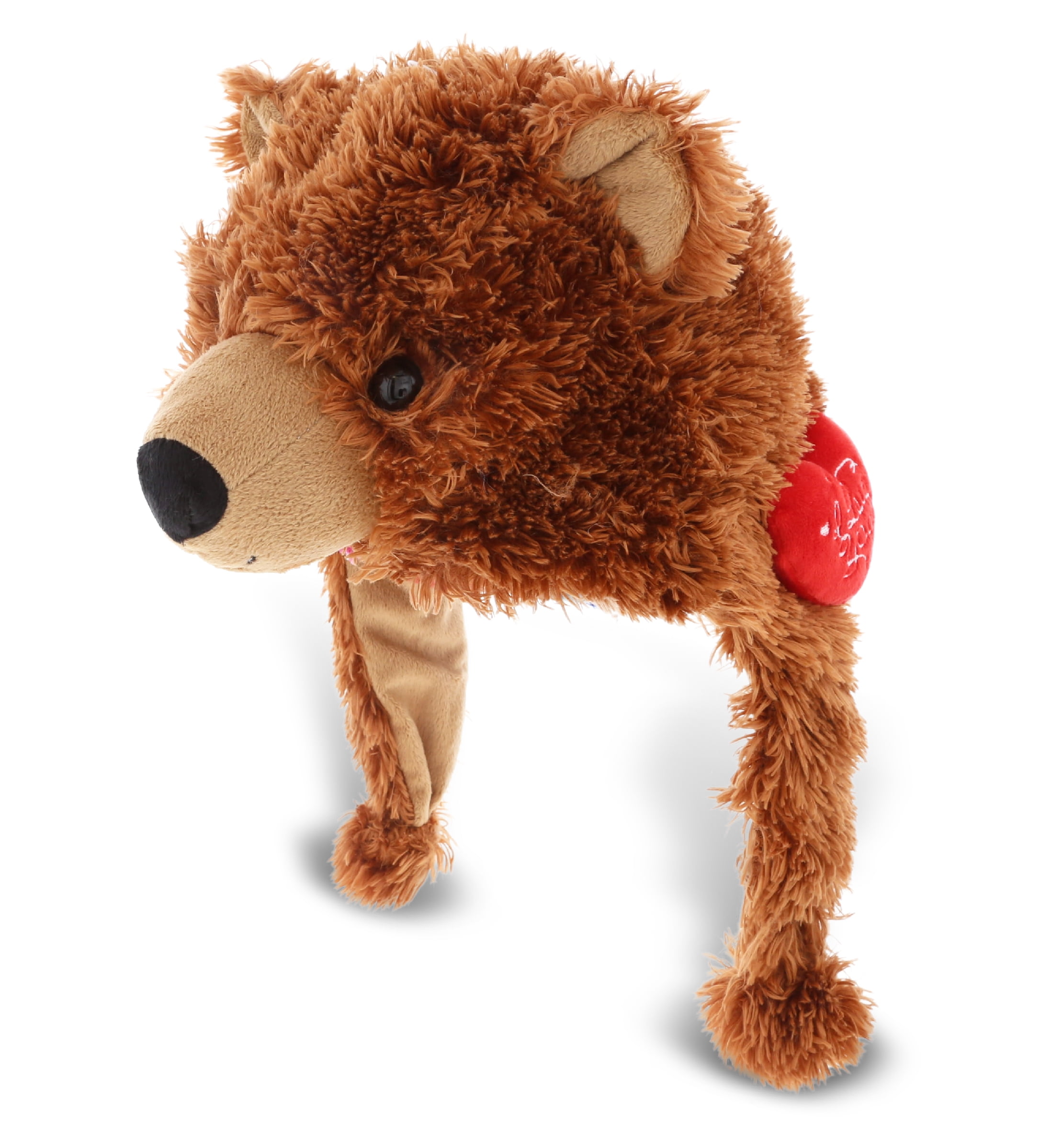 DolliBu I Love You Sitting Moose Plush - 11 Inch Valentine Stuffed Animal With Red Heart, Personalizable Name
