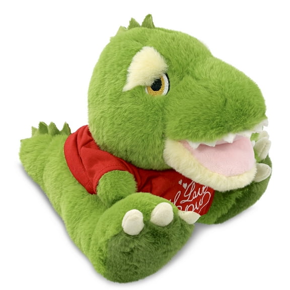 DolliBu I LOVE YOU T-Rex Dinosaur Plush- Cute Dino Plush Stuffed Animal with I Love You Red Shirt For Valentine, Anniversary, Romantic Date, Boyfriend, or Girlfriend Gift - 9 inches