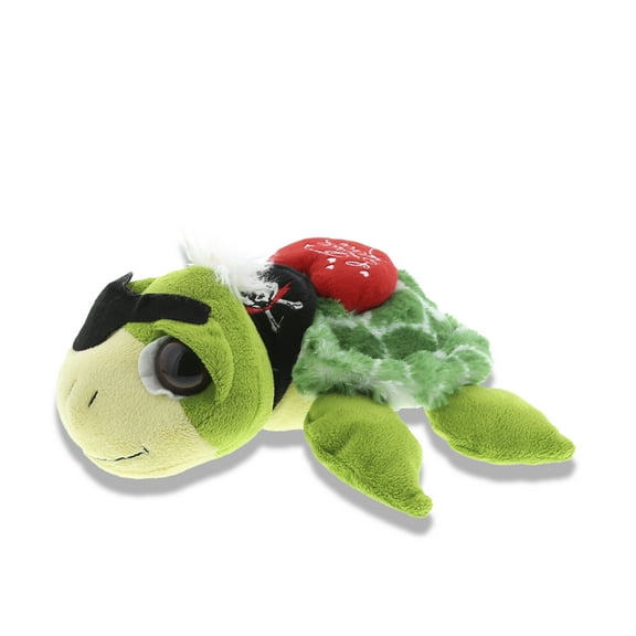 DolliBu I Love You Green Pirate Turtle Plush Stuffed Animal with Heart - 9 inches