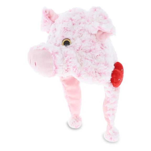 DolliBu I Love You Heart Pig Stuffed Plush Hat - 17.5 inches