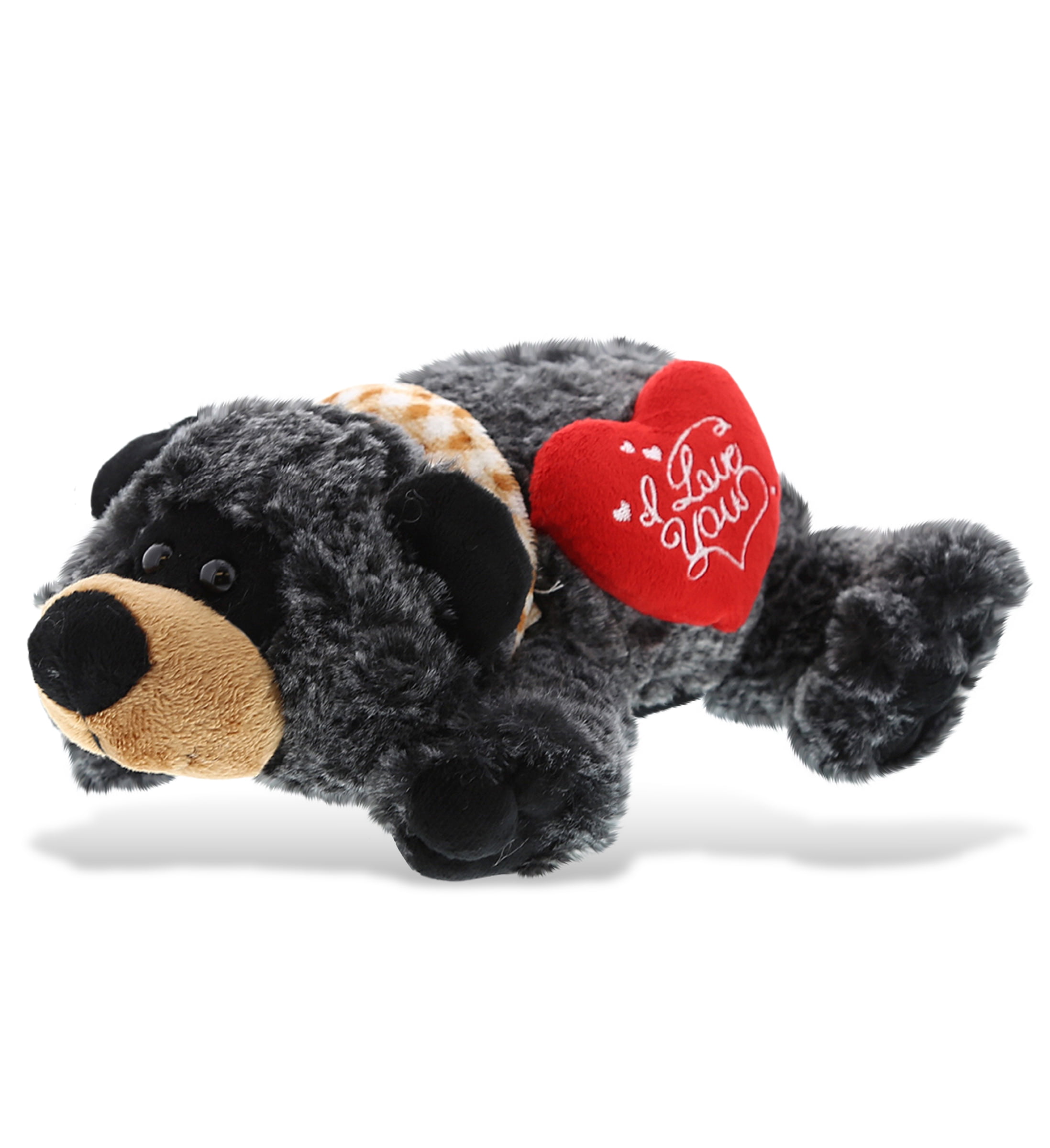 DolliBu Plush Black Bear Stuffed Animal - 9" Soft Laying Bear, Super Huggable Toy For Kids & Adults