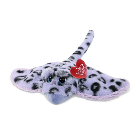 DolliBu I Love You Plush Super Soft Purple Stingray - Cute Stuffed Animal Stingray with Red Heart Plush for Valentines, Anniversary, Romantic Date, Boyfriend, or Girlfriend Gift - 15 Inches