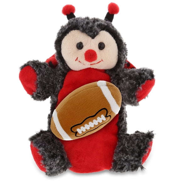 DolliBu Ladybug Hand Puppet Stuffed Animal with Football Plush  Soft Huggable Ladybug, Adorable Playtime Plush Toy, Cute Wildlife Gift Doll Animal Toy for Kids and Adults  8 Inches