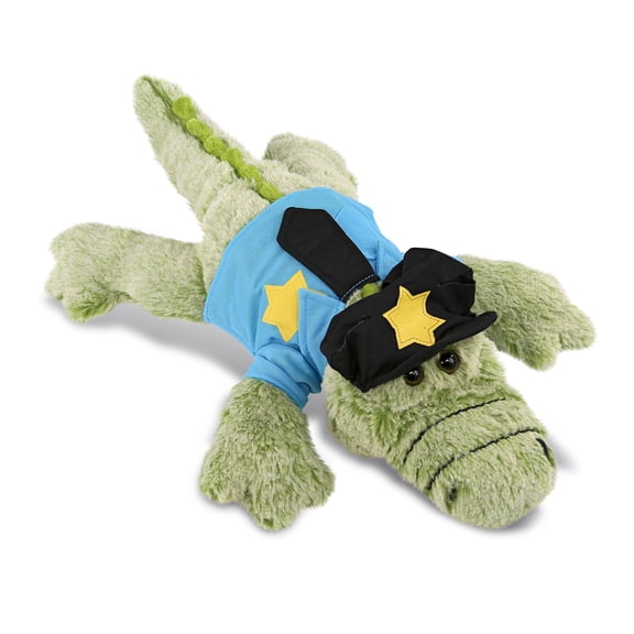 DolliBu Large Alligator Police Officer Plush Toy - Super Soft Alligator Cop Stuffed Animal Dress Up with Cute Cop Uniform and Cap Outfit - 16.5 Inches