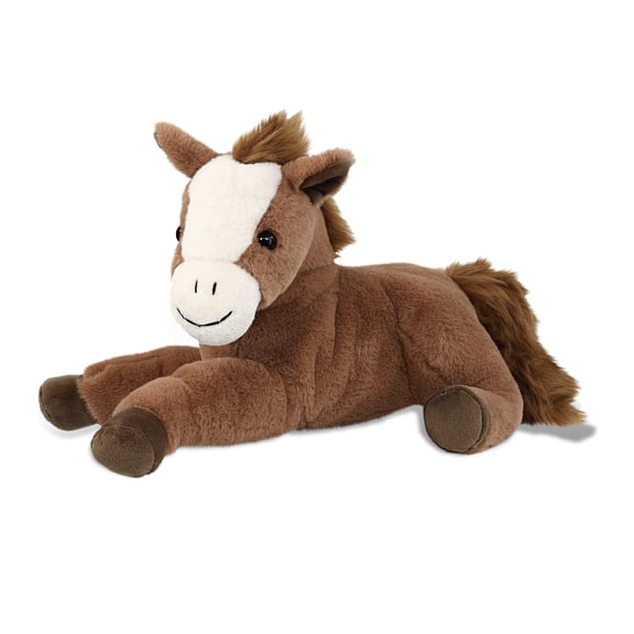 DolliBu Laying Brown Horse Stuffed Animal - Soft Huggable Brown Horse, Adorable Playtime Horse Plush Toy, Cute Farm Life Cuddle Gifts, Super Soft Plush Doll Animal Toy for Kids and Adults - 12 Inches