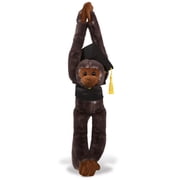 DolliBu Long Arm Hanging Black Capuchin Monkey Graduation Plush Toy - Soft Graduation Stuffed Animal Dress Up Gown and Cap with Tassel - Congratulatory Graduation Gift - 21 Inches
